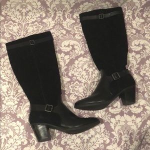 G.H. Bass & Co Black Suede/Leather Boots